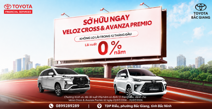 SỞ HỮU VELOZ CROSS & AVANZA PREMIO VỚI HỖ TRỢ LÃI SUẤT 0% TỪ TFSVN