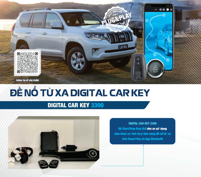 Bộ Start Stop đề nổ từ xa PKE Digital Car Key 3300 - Innova V 2.0AT