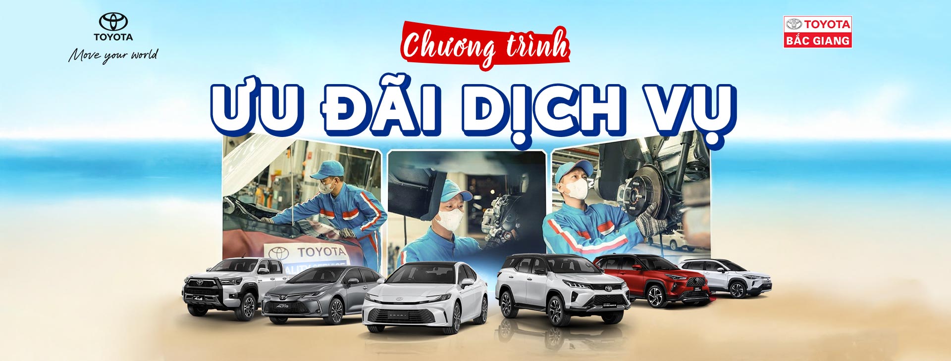 Toyota Bắc Giang mang tới chương trình khuyến mại hấp dẫn dành riêng cho các Quý khách hàng dịch vụ của Toyota Bắc Giang trong tháng