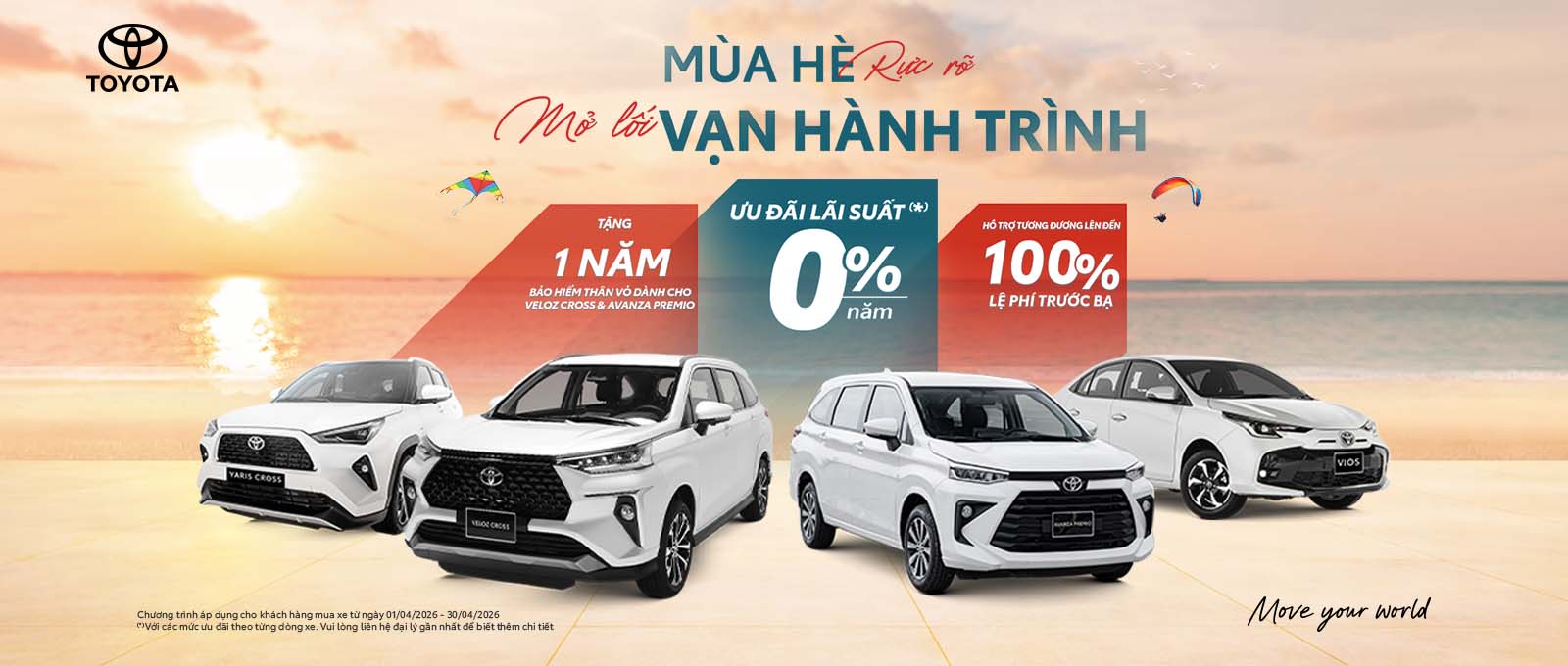 Toyota Bắc Giang triển khai chương trình khuyến mại tháng 4/2026 với nhiều ưu đãi hấp dẫn khi mua xe Toyota, hỗ trợ vay lãi suất ưu đãi và chính sách bảo hành chính hãng lên đến 10 năm hoặc 185.000 km.