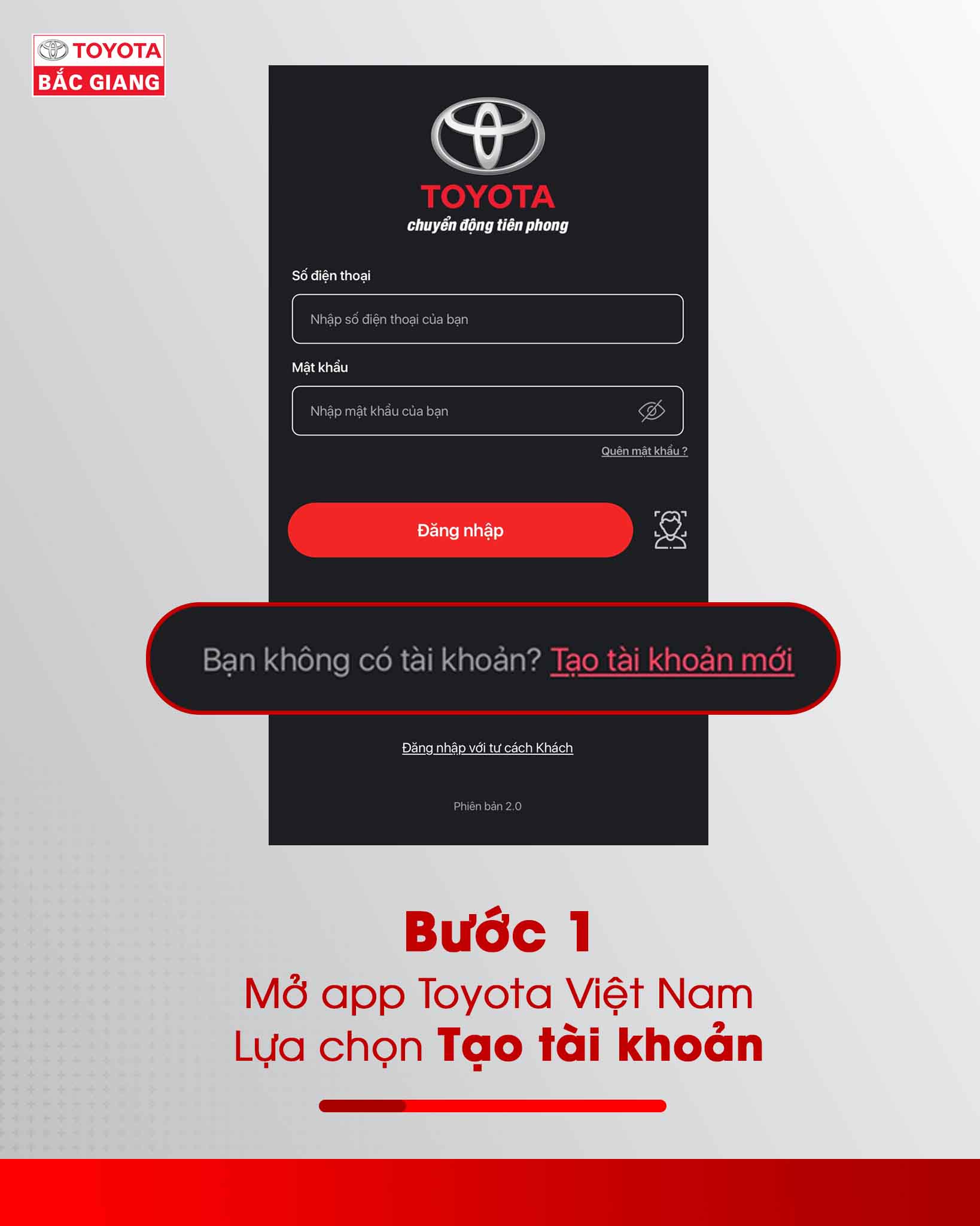 Cách cài đặt và tạo tài khoản app Toyota Việt Nam trên điện thoại đơn giản nhất