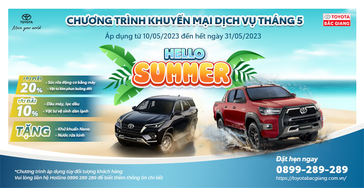Khuyễn Mại Dịch Vụ Tháng 5 – Toyota Bắc Giang