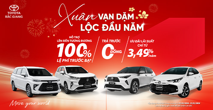 TOYOTA BẮC GIANG TRIỂN KHAI CHƯƠNG TRÌNH KHUYẾN MẠI & ƯU ĐÃI TOÀN DIỆN THÁNG 1/2026