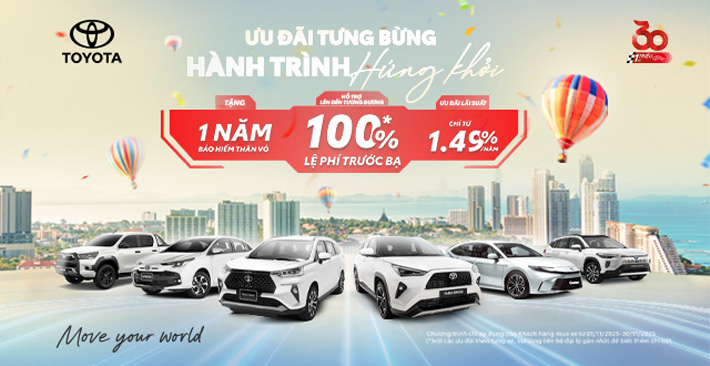 Cơ hội sở hữu xe Toyota với mức hỗ trợ lên đến 153 triệu đồng