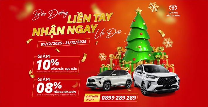 Khuyến Mãi Dịch Vụ Tháng  12 – Toyota Bắc Giang