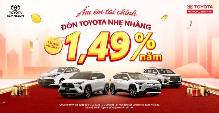 Ưu Đãi Lãi Suất Đặc Biệt Chỉ Từ 1,49% Cho Các Mẫu Xe Toyota