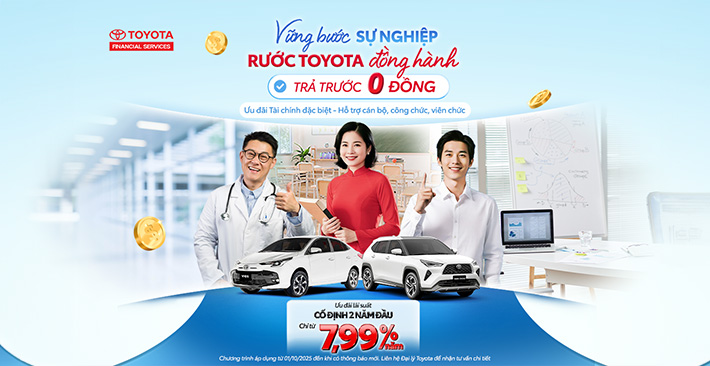 Cơ hội vàng sở hữu xe Toyota với 0 đồng trả trước