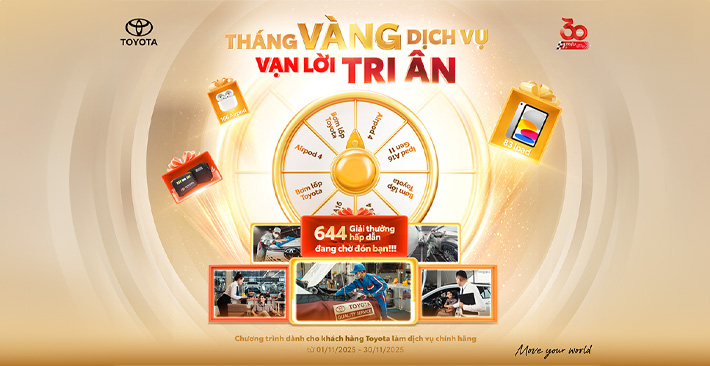 TOYOTA BẮC GIANG TRIỂN KHAI CHƯƠNG TRÌNH KHUYẾN MÃI “THÁNG VÀNG DỊCH VỤ, VẠN LỜI TRI ÂN”