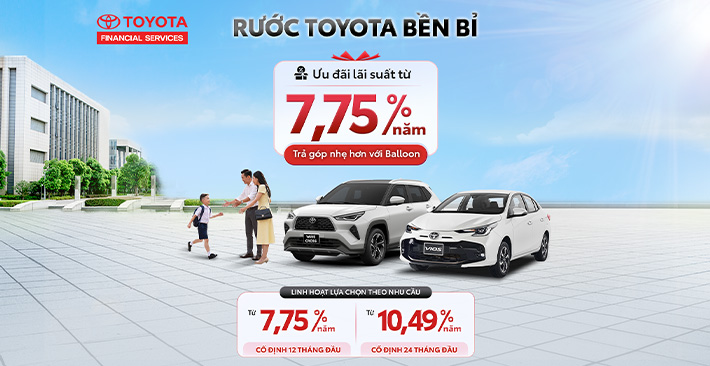 Toyota ưu đãi lãi suất tháng 9/2026 với gói vay Balloon từ TFSVN