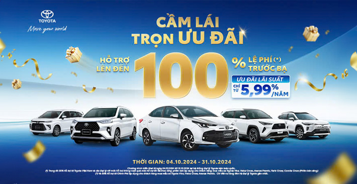 ƯU ĐÃI ĐẶC BIỆT KHI MUA XE TOYOTA TRONG THÁNG 10/2024