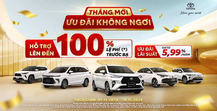 ƯU ĐÃI ĐẶC BIỆT KHI MUA XE TOYOTA TRONG THÁNG 11/2024