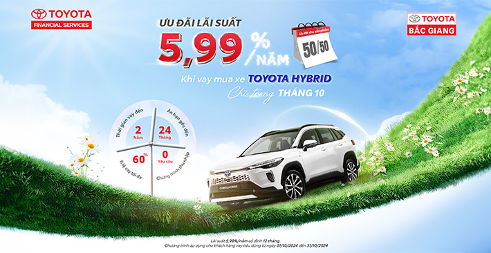 Ưu Đãi Lãi Suất Chỉ Từ 5,99% Cho Các Dòng Xe Toyota Hybrid