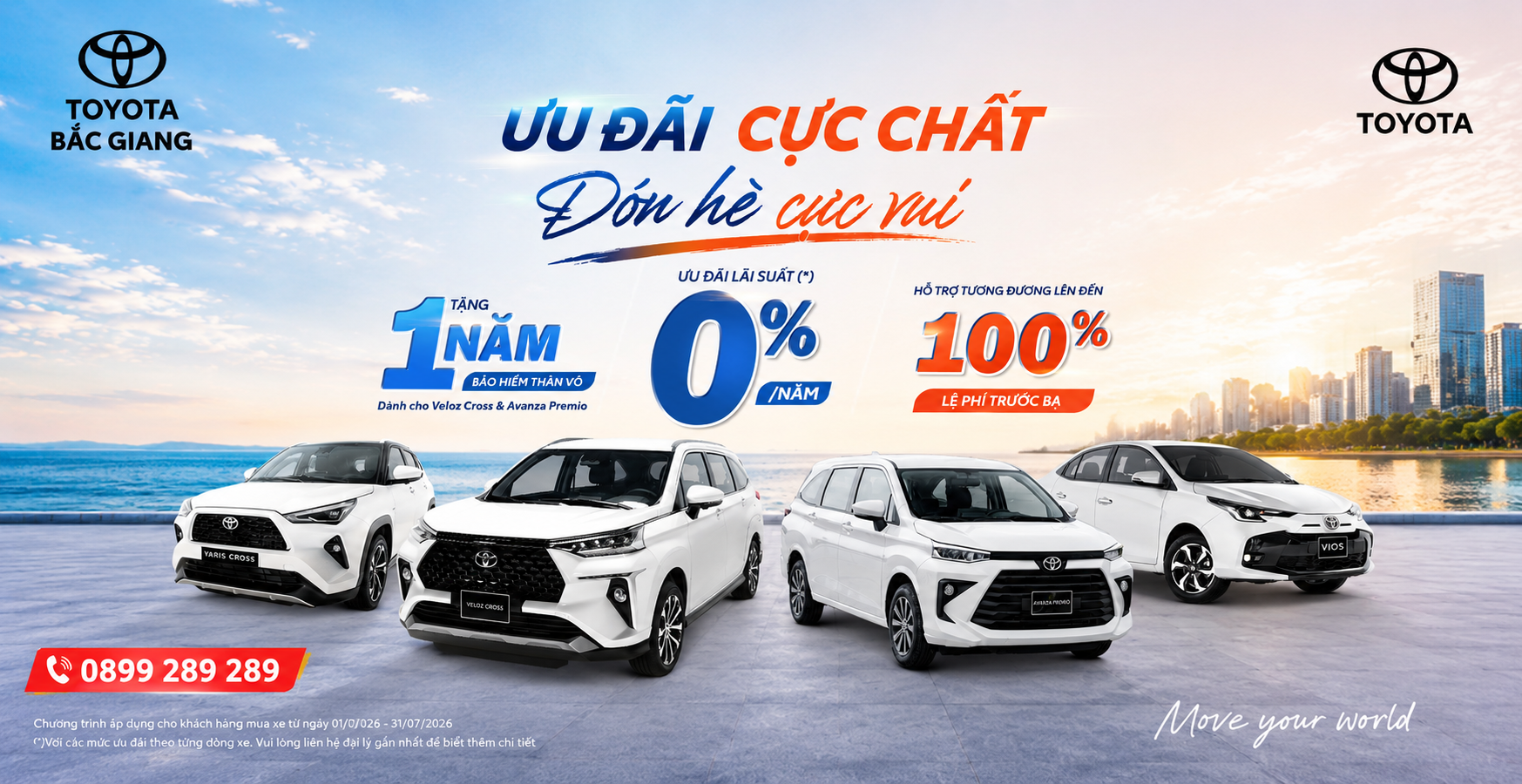 ƯU ĐÃI ĐẾN 100% LỆ PHÍ TRƯỚC BẠ KHI MUA XE TOYOTA