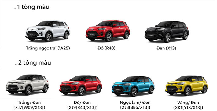 Toyota Raize về Việt Nam gồm những màu nào?