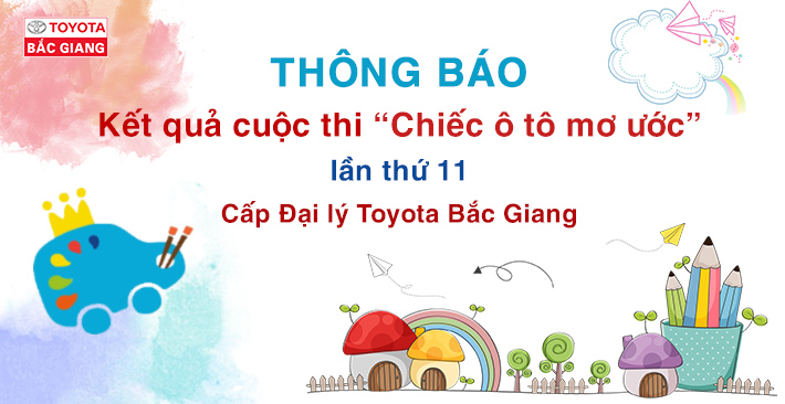 Kết quả cuộc thi Vẽ tranh Chiếc ô tô mơ ước lần thứ 11 cấp Đại lý Toyota Bắc Giang