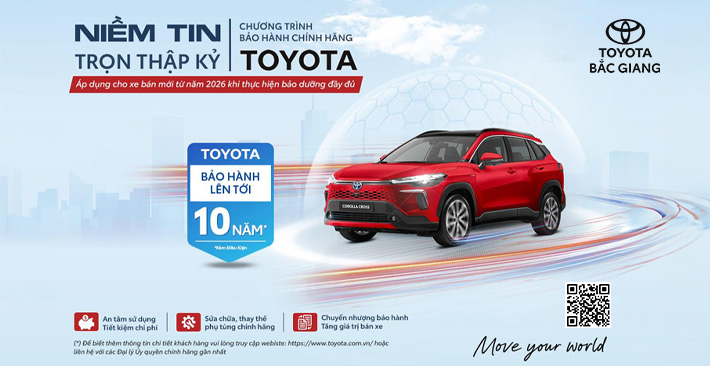 Toyota Gia Hạn Bảo Hành Lên Đến 10 năm/ 185,000 km