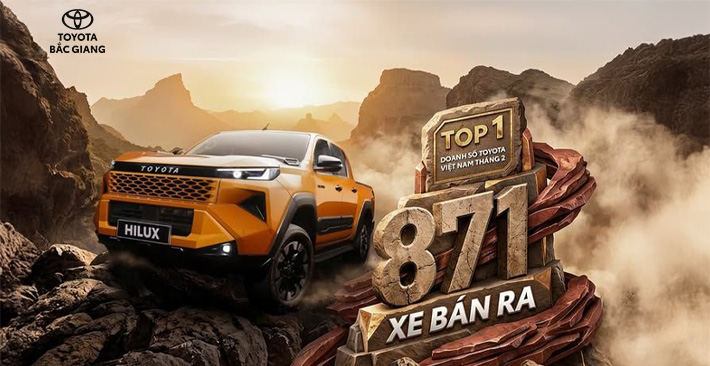 Toyota Hilux dẫn đầu doanh số Toyota Việt Nam tháng 2/2026