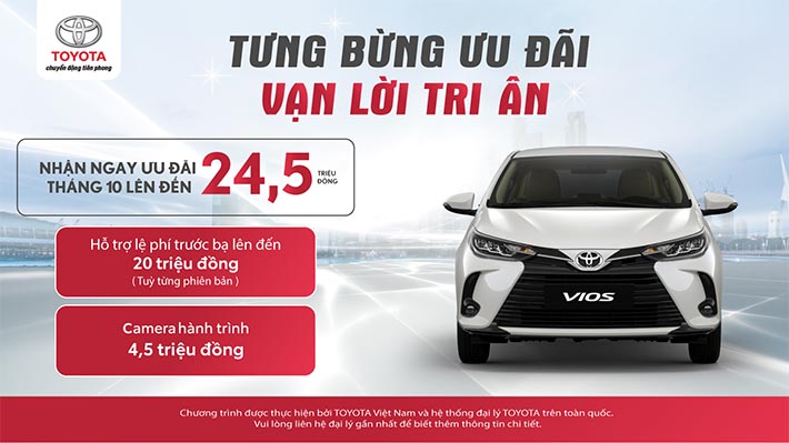 Toyota tiếp tục ưu đãi 'khủng' cho khách hàng mua xe Vios