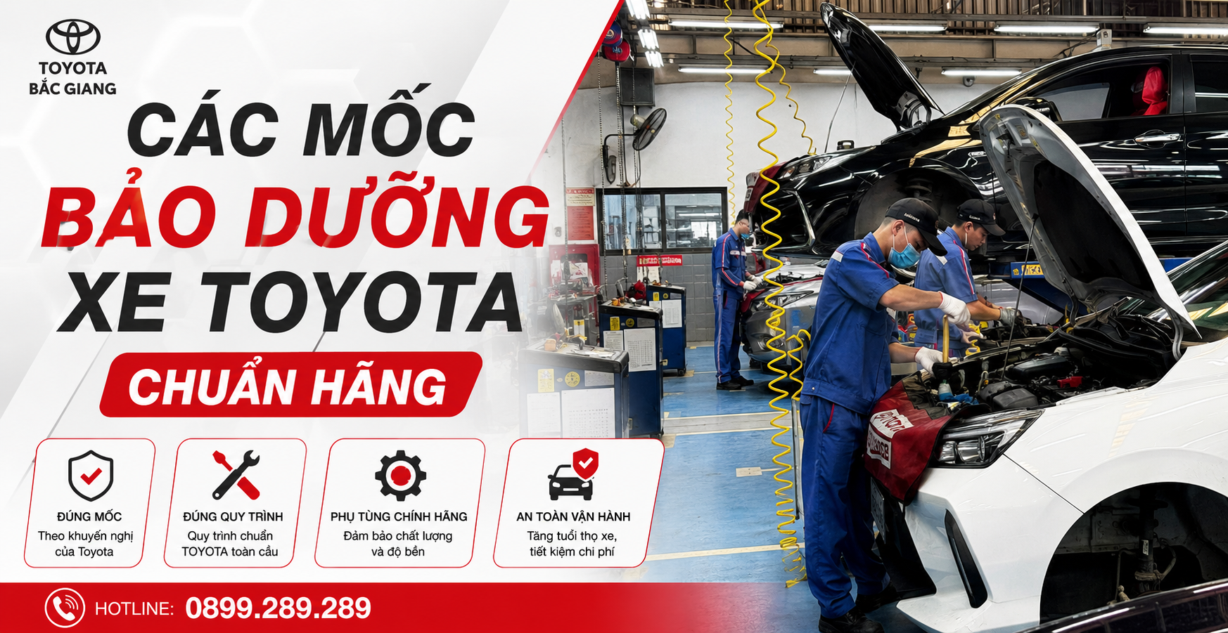 Các cấp bảo dưỡng xe Toyota theo tiêu chuẩn chính hãng