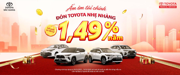 Ưu Đãi Lãi Suất Đặc Biệt Chỉ Từ 1,49% Cho Các Mẫu Xe Toyota