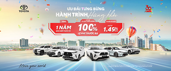 ƯU ĐÃI ĐẾN 100% LỆ PHÍ TRƯỚC BẠ KHI MUA XE TOYOTA TRONG THÁNG 11/2025