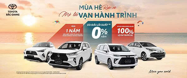 ƯU ĐÃI ĐẾN 100% LỆ PHÍ TRƯỚC BẠ KHI MUA XE TOYOTA