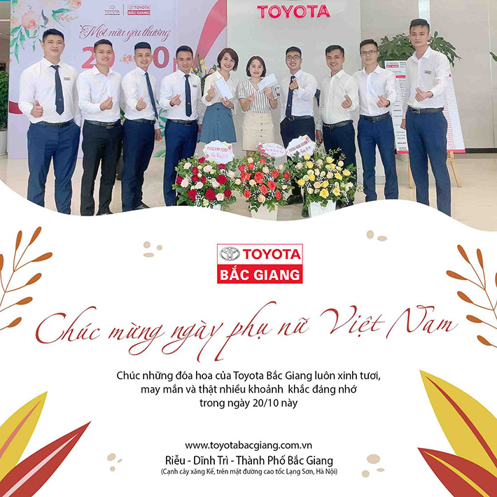 Toyota Bắc Giang chúc mừng ngày Phụ nữ Việt Nam 20/10